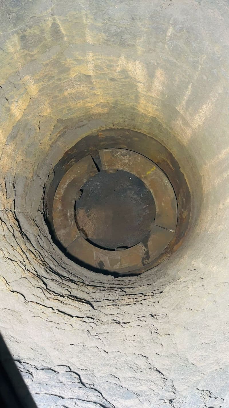Fully prepared cupola furnace after demolition