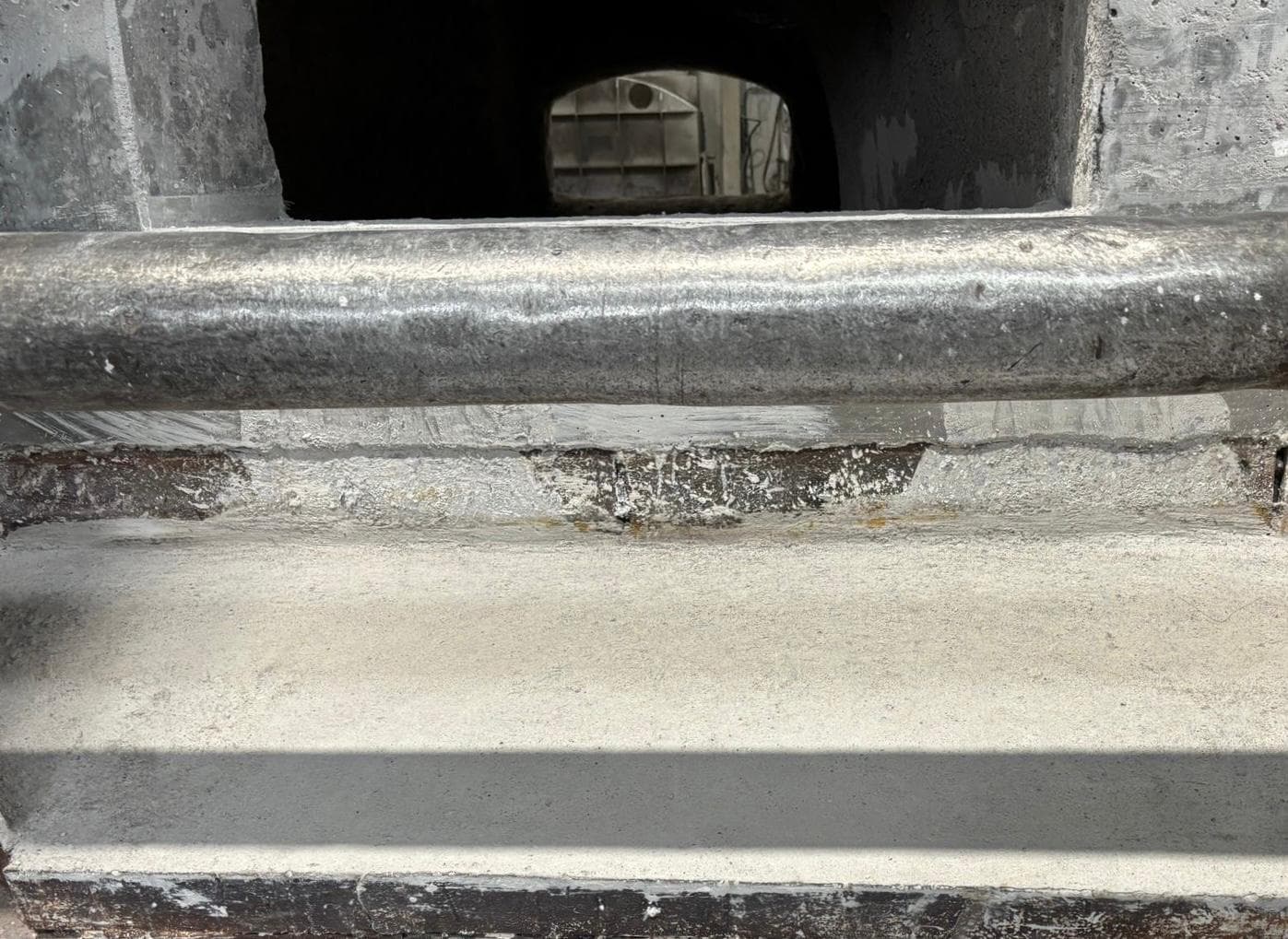 Cleaned furnace after the removal of slag and dross