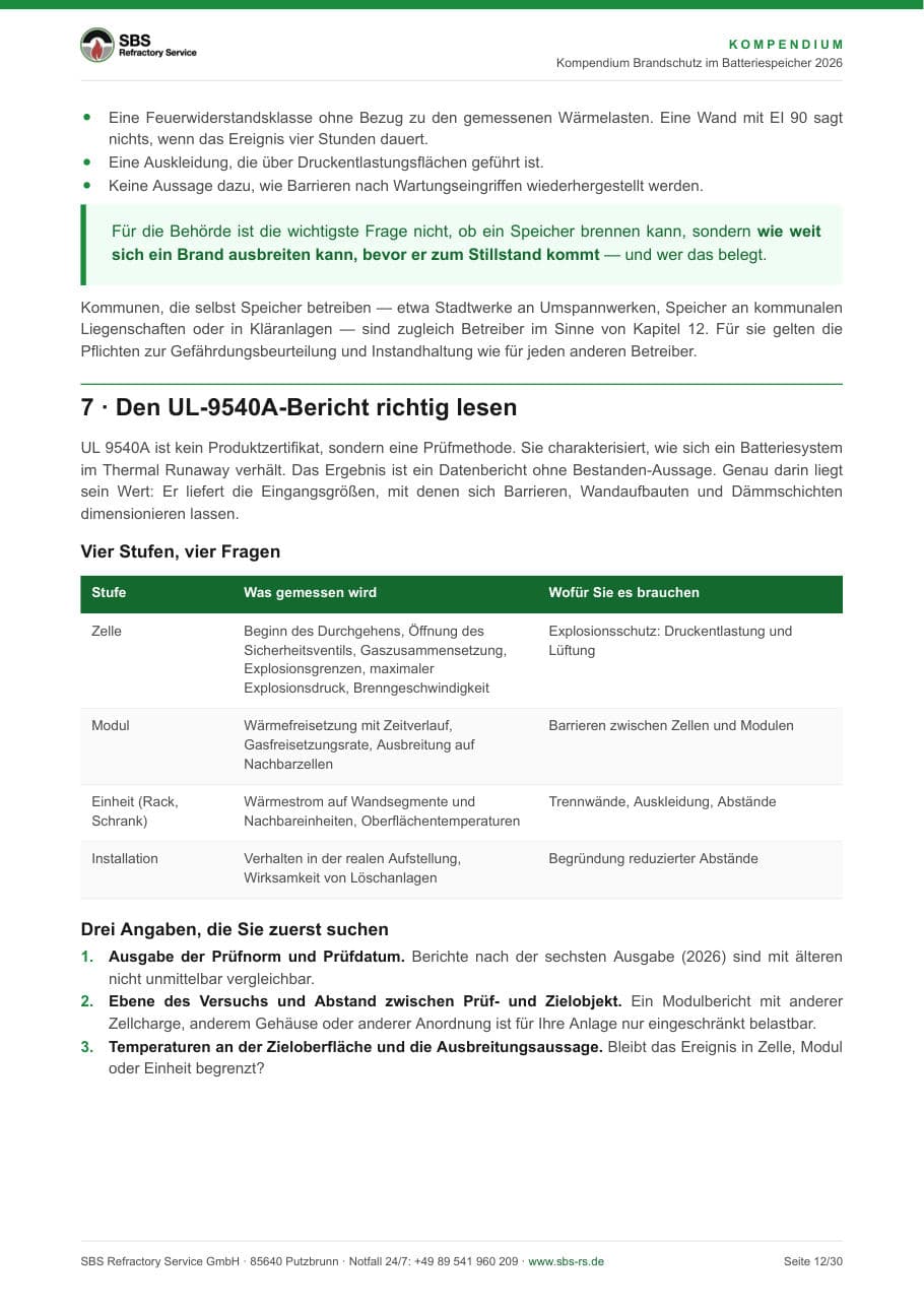 Brandschutz im Batteriespeicher 2026 – Leseprobe 3