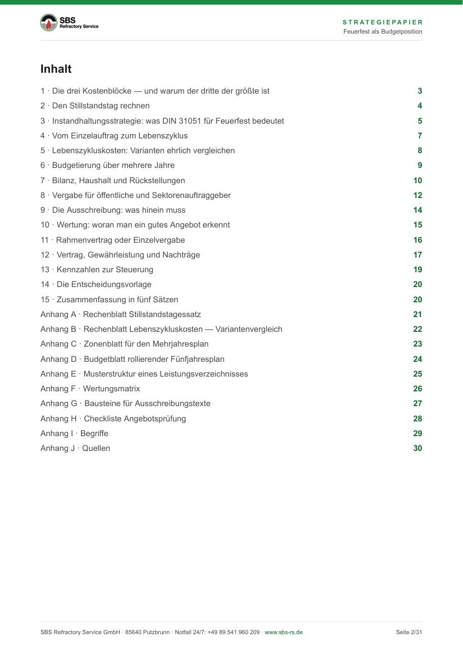 Die Auskleidung im Wirtschaftsplan – Leseprobe 1